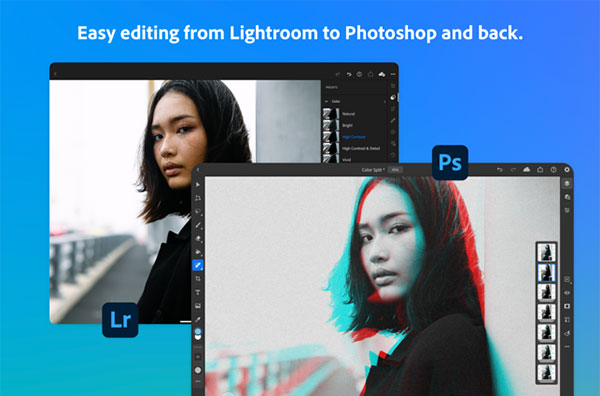 Easy to edit images from Lightroom to Photoshop and vice versa