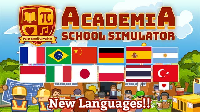 Academia School Simulator game hỗ trợ 12 ngôn ngữ mới