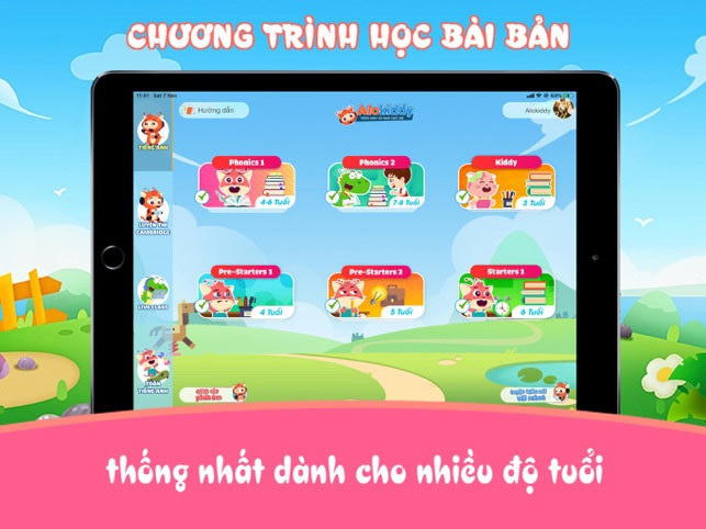 Download Alokiddy for children to learn English right on mobile phones