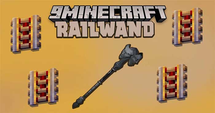 Railwand Mod sẽ đưa vào Minecraft một cây đũa thần để tạo ra các tuyến đường sắt