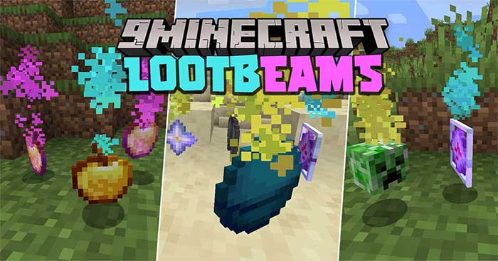 Lootbeams Mod 1.16.5 sẽ bổ sung các hiệu ứng phía trên các vật phẩm