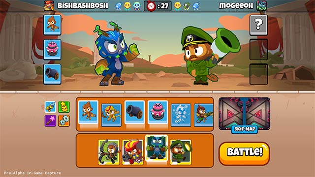 Feel free to customize heroes, balloons and à other elements before the game