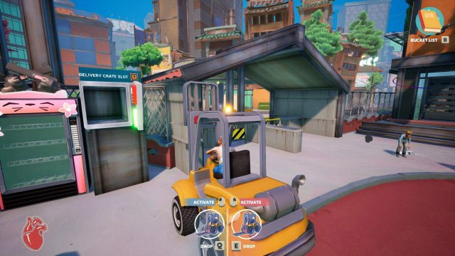 Move the forklift in different areas of the game map Just Die Already