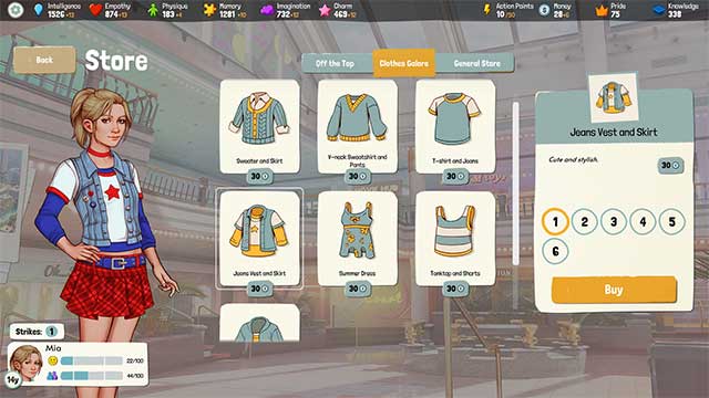 Customize your character's clothes and hairstyle