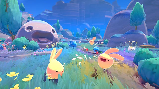 Go on an adventure with Beatrix LeBeau to explore the rainbow island filled with new slime in the game Slime Rancher 2 