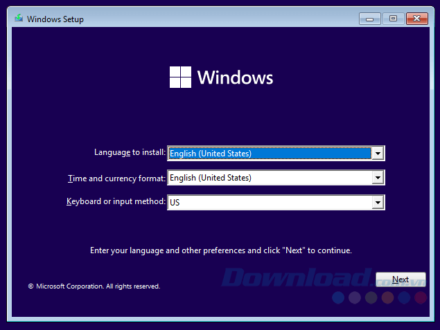 Chọn ngôn ngữ cài đặt Windows 11