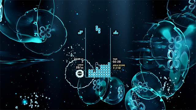 Each Tetris Effect: Connected game change background, sound and effects
