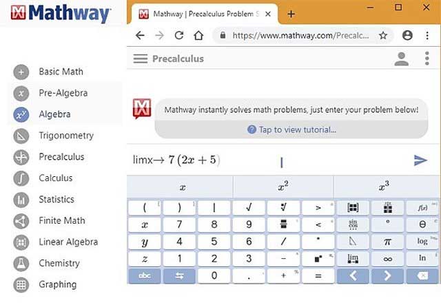 Mathway will help you solve problems in algebra, trigonometry, and statistics. ,...