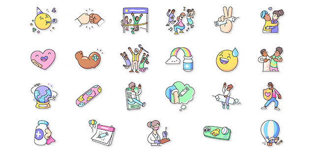 Download the completely free Covid 19 vaccine sticker pack on new WhatsApp