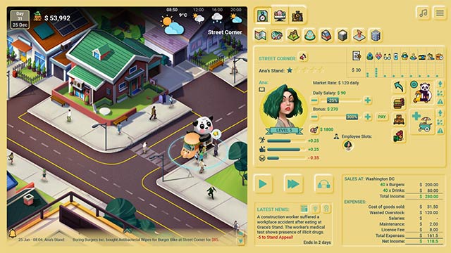 Nâng cấp trang thiết bị và sáng tạo menu mới trong Business Heroes game