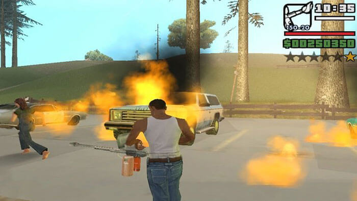 Súng phun lửa là một vũ khí trong set 2, đốt cháy các vật thể xung quanh nhân vật ở khoảng cách gần bằng ngọn lửa. 