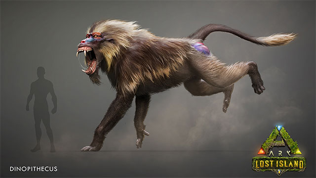 Dinopithecus is a fierce, new-faced baboon in ARK: Survival Evolved 