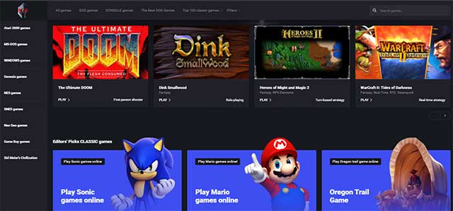Play Classic Games ( playclassic.games) is an online classic gaming website