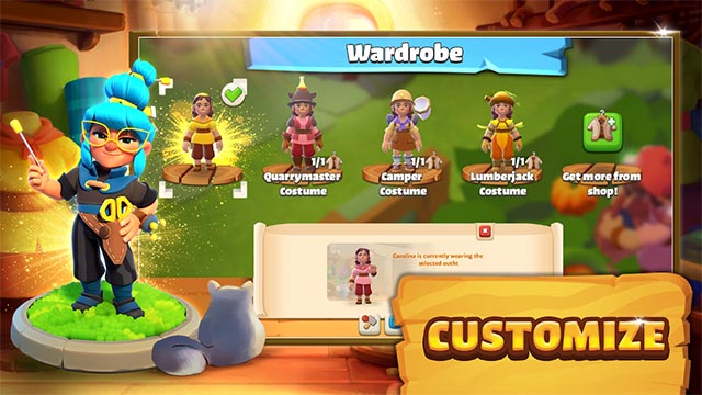Customize characters with various combinations