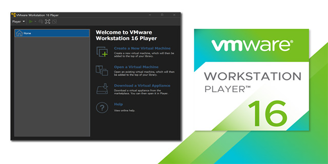 The latest VMware Player 16 interface