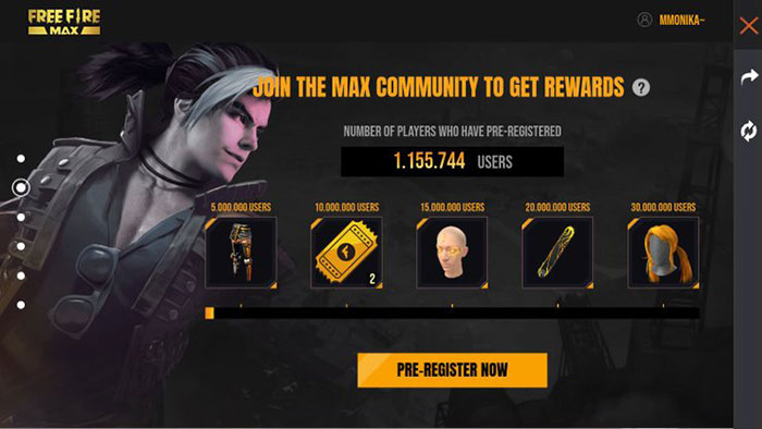 Người chơi sẽ nhận được phần thưởng khi đạt số người đăng ký trước nhất định