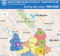Bản đồ thông tin dịch tễ covid-19 Thành phố Hà Nội