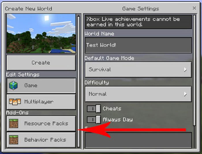 Chọn một mod trước khi tạo một thế giới mới trong Minecraft