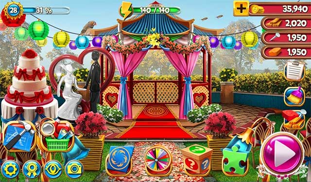 Mary Knots - Garden Wedding is a simulation game combining interesting decoration