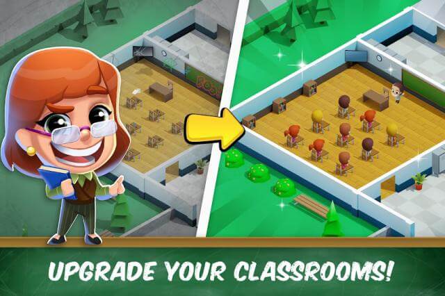 You become the principal and grow your school. yourself in the game Idle High School Tycoon