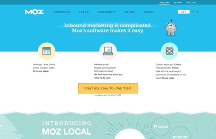 Moz là nền tảng SEO chuyên dụng được biết đến với phần mềm tiếp thị và cộng đồng các chuyên gia lớn nhất
