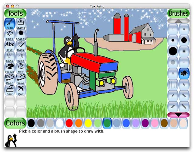 Tux Paint for OS Mac is a raster graphics software for children