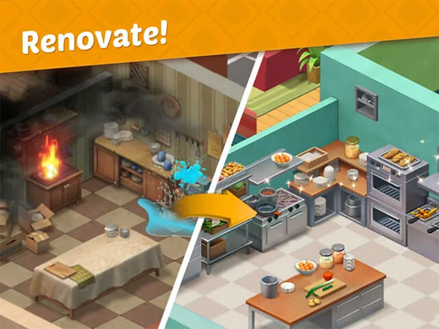 Renovate the restaurant to become new and more luxurious in the game Alice's Restaurant