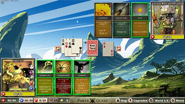 Poker Quest is a card strategy game based on a 52-card deck