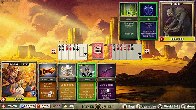Poker Quest PC is a mix of card strategy, role-playing and action
