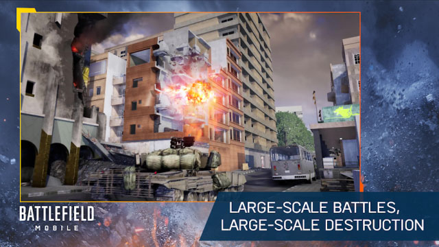 Battlefield Mobile lets you engage in large-scale battles, with realistic destruction