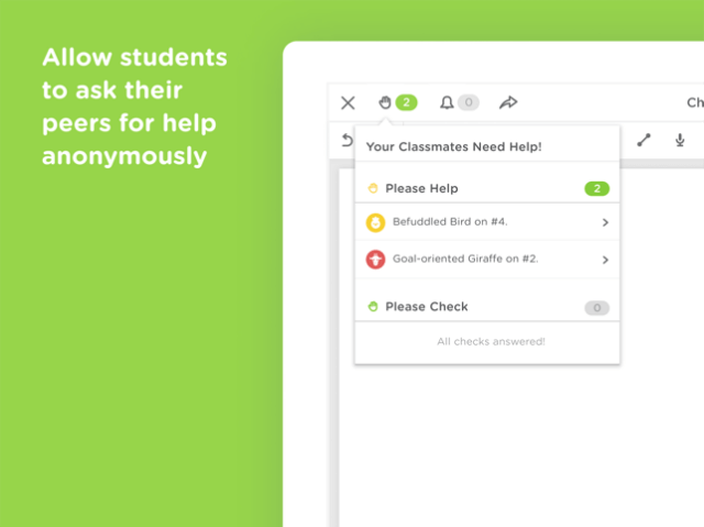 Only allow students to ask friends and receive help anonymously