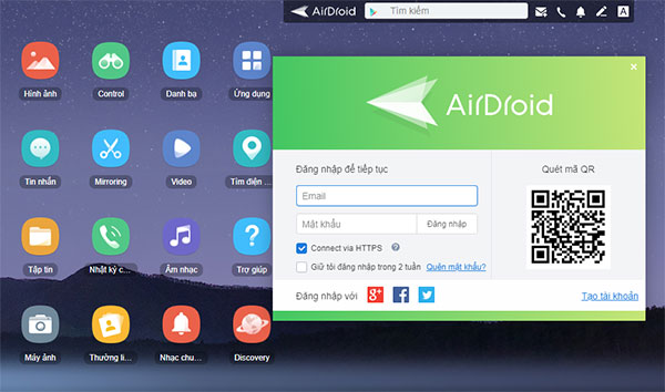 Intuitive, easy-to-use interface of Airdroid app