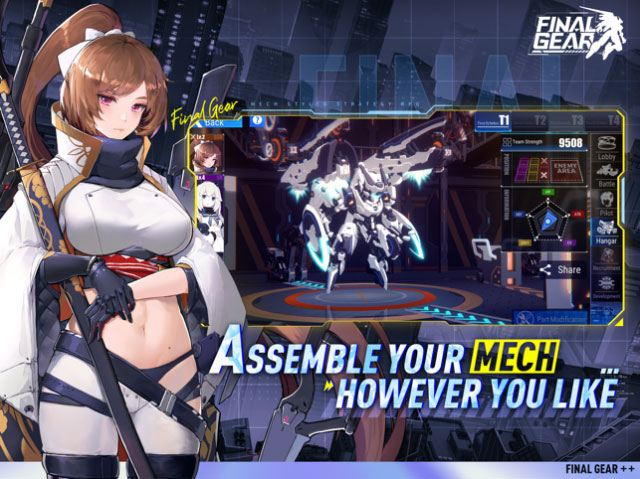 Gather powerful mechs and female warriors to fight for the kingdoms. friends in the game Final Gear