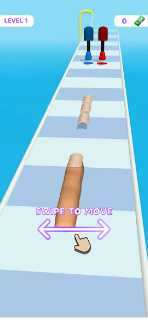 Swipe left and right to search for nails in Nail Stack game 