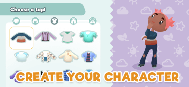 Create your own character with a new look in the game Sunshine Days