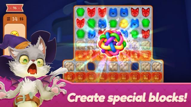 Create special blocks to help you clear the level faster. 