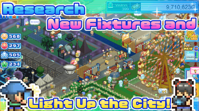 Research game locations and light up the city