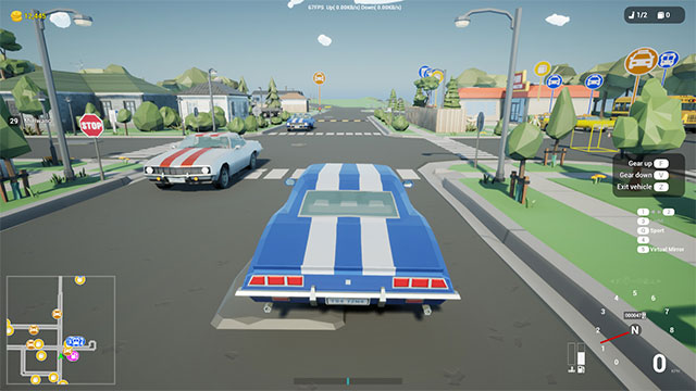 Drive solo or race with real players in the Motor Town game