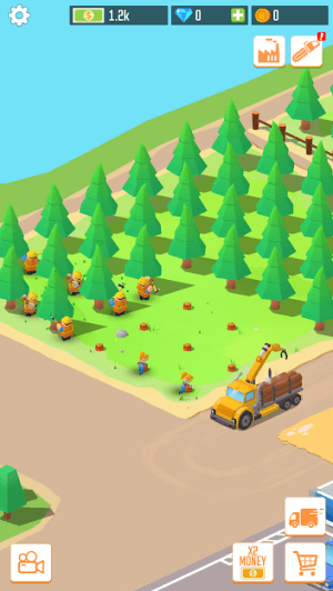 Grow the forest of the for sustainable logging in the game Idle Lumber Factory Tycoon