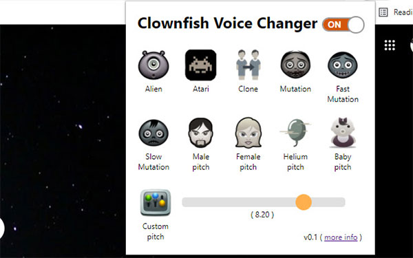 Install Clownfish Voice Changer right on Chrome browser