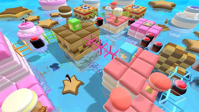 Enjoy uses terrain, bridges, bombs and other puzzle elements of the world