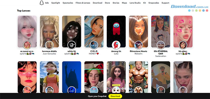 Snapchat sở hữu số lượng bộ lọc khổng lồ, đa dạng chủ đề để người dùng lựa chọn