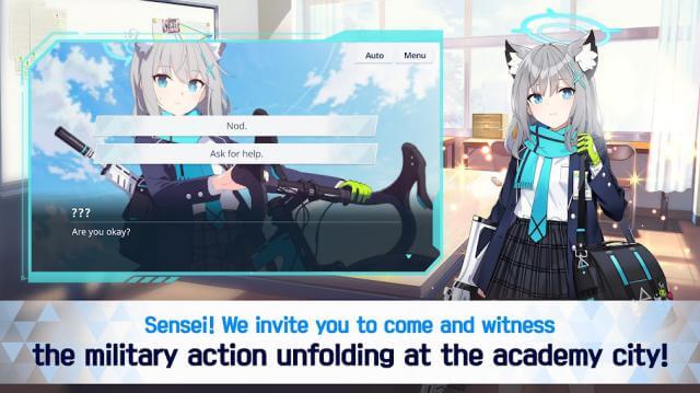 Perform interesting quests in the academy city in the game Blue Archive