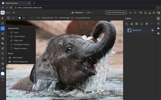 Adobe Photoshop helps you open files and make basic editing