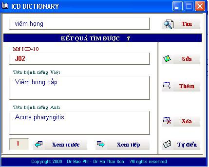 Search by code ICD Dictionary
