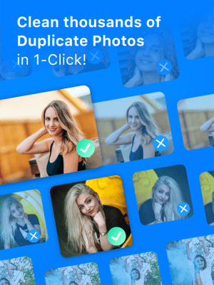 Phone Cleaner helps you to clean up thousands of duplicate photos with just one touch