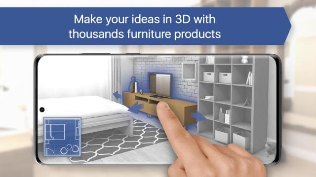 Room Planner lets you express your ideas in 3D with thousands of furniture