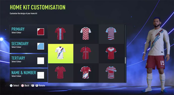Người chơi được thỏa sức thiết kế trang phục cho đội bóng của mình trong FIFA 22