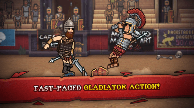 Game Gladihoppers pits you into fast-paced action battles with ancient Roman gladiators. 