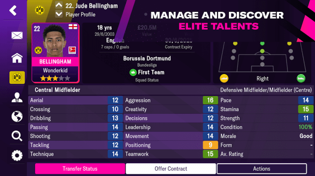 Manage and spot football talents in Football Manager 2022 Mobile